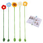 5Pcs 5 Styles Woven Polyester Flower Bookmarks