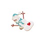 Charming Snowman Oil Ring & Blue Butterfly Bow Christmas Heart Ring Set
