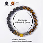 Natural Stone Tiger Eye Beaded Bracelet for Couples, Simple and Fashionable Matte Finish Handmade Jewelry