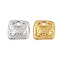 304 Stainless Steel Charms, Hammered Square Charms