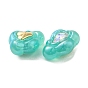 Resin Cartoon Cloud Beads, with Golden Plated Alloy Smiling Face