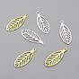 Brass Pendants, Long-Lasting Plated, Leaf
