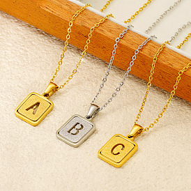 304 подвеска в форме прямоугольника из нержавеющей стали с полыми буквами, ионное покрытие (ip), матовый стиль, реальный 18 k позолоченный