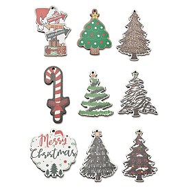 Wood Pendants, Christmas Theme Charms