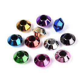 УФ-покрытие непрозрачные акриловые европейские бусины, бусины с большим отверстием, радужный, рондель