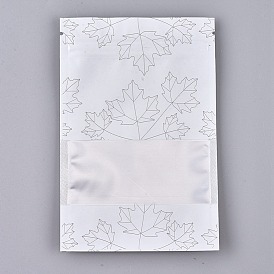 Пластиковые сумки на молнии, закрывающийся пакет из алюминиевой фольги, мешки для хранения продуктов, прямоугольные, кленовый лист