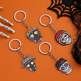 Halloween Skull Keychain, Gothic Acrylic Punk Style