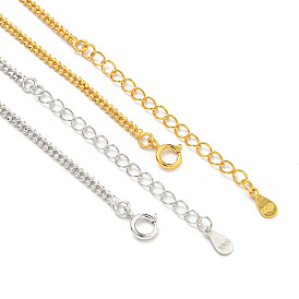 925 ожерелья-цепочки из стерлингового серебра с двойными шариками