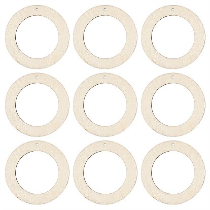 50 деревянные подвески, неокрашенными, кольцо