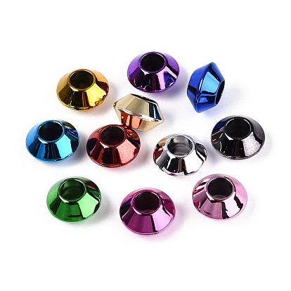 УФ-покрытие непрозрачные акриловые европейские бусины, бусины с большим отверстием, радужный, рондель