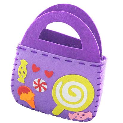 Non Woven Fabric Embroidery Needle Felt Sewing Craft of Pretty Bag Kids, Felt Craft Sewing Handmade Gift for Child Meet Best, Lollipop