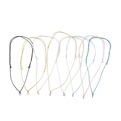 Изготовление регулируемого ожерелья из полиэфирного шнура, с 304 кольцами из нержавеющей стали