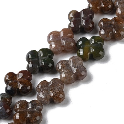 Naturelles agate indienne brins de perles, fleur