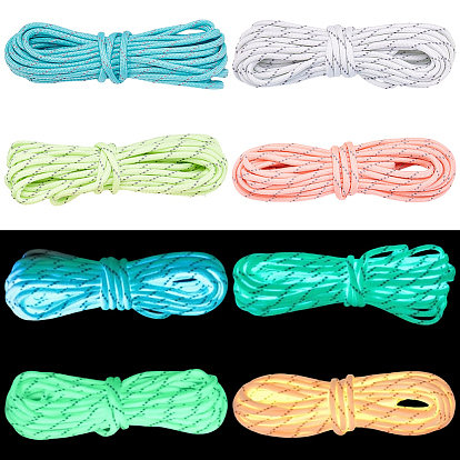20m 4 Cordon en polyester lumineux phosphorescent, ronde
