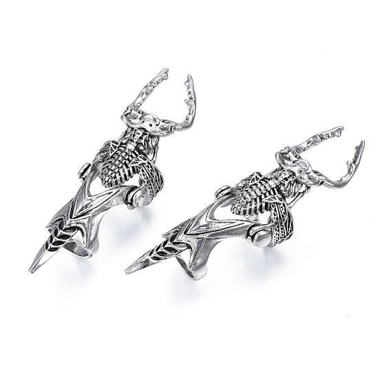 Кольцо на весь палец из сплава жука, готическое панк-кольцо с двойной петлей для мужчин и женщин, без кадмия и без свинца