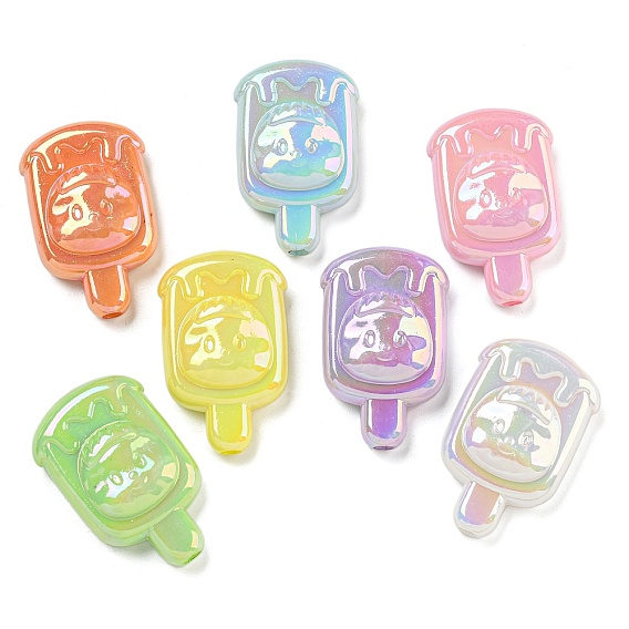 Переливающиеся акриловые бусины с УФ-покрытием, эскимо