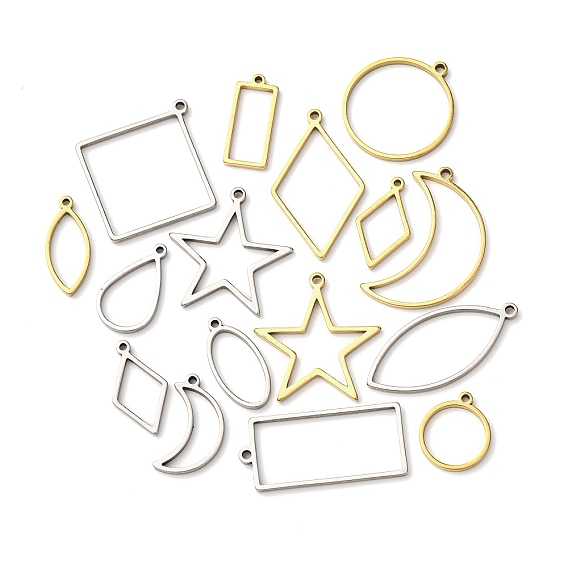 201 комплекты подвесок с открытой задней частью из нержавеющей стали, для diy уф смолы, эпоксидная смола, Прессованные цветочные украшения, разнообразные