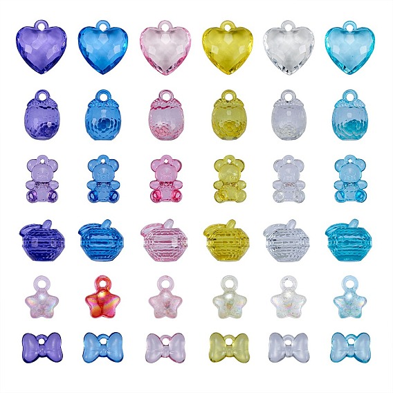 Transparent Acrylic Pendants, Mixed Shape