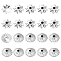 100Pcs 2 Style Brass Bead Cap, Multi-Petal Flower