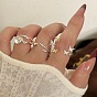 Brass Cuff Open Rings, Silver & Golden