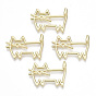 Rack Plating Alloy Open Back Bezel Cabochons, For DIY UV Resin, Epoxy Resin, Pressed Flower Jewelry, Cadmium Free & Lead Free, Cat Shape
