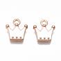 Alloy Charms, Cadmium Free & Lead Free, with Enamel, Crown, Light Gold