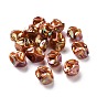 UV Plating Rainbow Iridescent Acrylic Beads, with Gold Foil, Nuggets