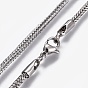 304 Stainless Steel Chains Necklaces, with Lobster Claw Clasp