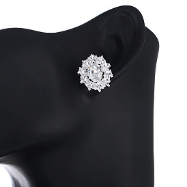 925 Silver Star Zircon Earrings - Elegant and Sparkling Ear Studs for Women