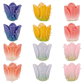 Benecreat 12pcs 6 couleurs perles en plastique, fleur