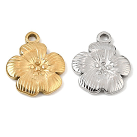 304 Stainless Steel Charms, Flower Charms