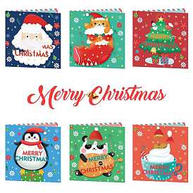 DIY Merry Christmas Greeting Card Diamond Painting Kit, Including Resin Rhinestones Bag, Diamond Sticky Pen, Tray Plate and Glue Clay