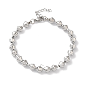 304 Stainless Steel Bicone Beaded Bracelets for Women