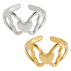 304 открытые манжеты-бабочки из нержавеющей стали для женщин, полирование