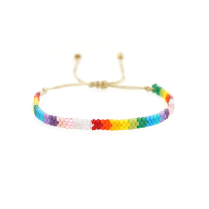 Boho Leopard Print Friendship Bracelet Handmade with Beads and Braided Cord