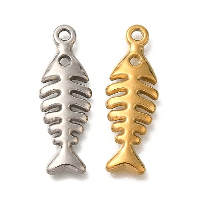 Ионное покрытие (ip) 304 подвески из нержавеющей стали, очарование рыбьей кости