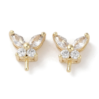 Латунные микропейв прозрачные кубические циркониевые подвески залог, без кадмия, без никеля и без свинца, бабочка