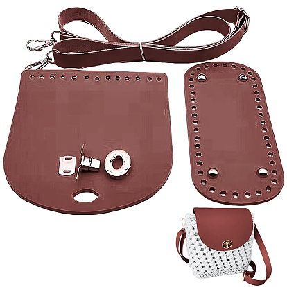 1 сумка ручной работы из искусственной кожи, вязаная крючком, наборы аксессуаров для сумки на плечо, включая дно сумки и ремни