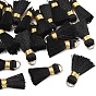 20pcs décorations de pompons en polycoton (coton polyester) faites à la main, décorations pendantes, avec boucles en fer doré