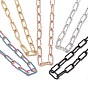 304 Stainless Steel Textured Paperclip Chains Necklace for Women
