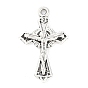 Тибетский стиль сплава цинка подвески, на Пасху, без свинца и без кадмия, крест, 23.3x15x3 мм, отверстие : 1 мм, Около 500 шт / 500 г