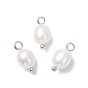 Натуральные культивированные пресноводные жемчужные рисовые подвески, с латунными шариковыми петлями, кремово-белые