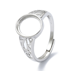 Ajustable 925 componentes del anillo de plata esterlina, con circonita