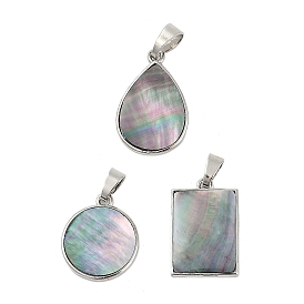 Природные пауа оболочки подвески, латунь прелести, платина