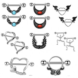 304 Кольца для сосков из нержавеющей стали, цвет нержавеющей стали