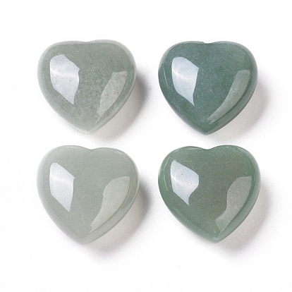 Natural Green Aventurine Heart Love Stone, Pocket Palm Stone for Reiki Balancing