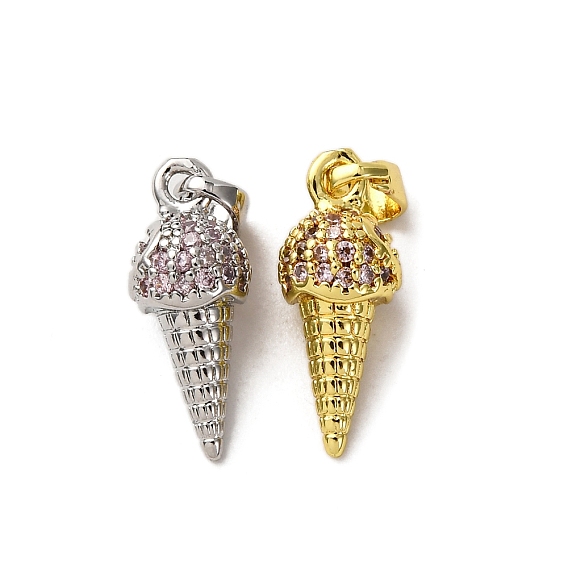 Латунные микро проложить кубического циркония подвески, очарование мороженого