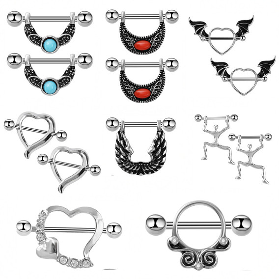 304 Кольца для сосков из нержавеющей стали, цвет нержавеющей стали