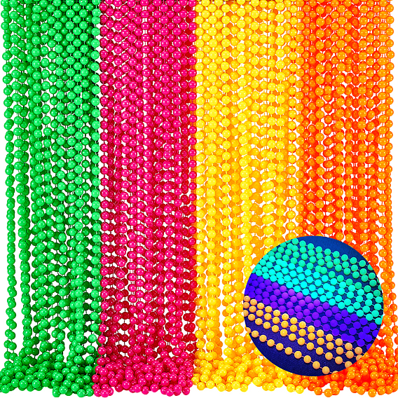 4шт. 4 цвета 7мм пластиковые шариковые цепочки ожерелья