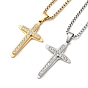 201 ожерелья с кулоном в виде креста из нержавеющей стали и стразами